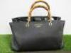 Gucci Bamboo Shopper Black Leather Handbag. S/N CO17907061. Comes with Dust Cover. - 2