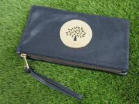 Mulberry Black Leather Fold Over Bag.