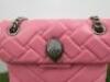 Kurt Geiger Pink Leather Mini Kensington Chevron Cross Body Bag. - 2