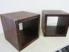 Pair of Raft Reclaimed Teak Wooden Cube Table. Size 40 x 40 x 40cm. (3.5cm Thick) - 6