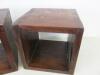 Pair of Raft Reclaimed Teak Wooden Cube Table. Size 40 x 40 x 40cm. (3.5cm Thick) - 3