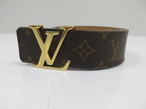 Louis Vuitton 40mm Monogram Logo Belt, M9608, Size 34.