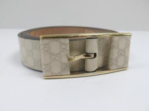 Gucci Unisex Tan Leather Belt, 297012, Size 38.