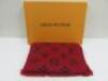 Louis Vuitton Logomania Wool & Silk Scarf, M72432. Comes in Box & Appears New & Unused.