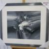 Framed Oil Canvas Print. Mono Abstract. Size 78 x 88cm.