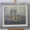 Framed Oil Canvas Print of Arc Du Triomphe. Size 71 x 82cm