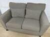 Grey Fabric 2 Seater Sofa on Wooden Legs. Size H80 x W150 x D85cm. - 2