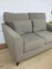 Grey Fabric 2 Seater Sofa on Wooden Legs. Size H80 x W150 x D85cm. - 3