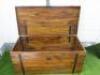 Wooden Varnished Blanket Box with Iron Banding Detail, Size H45 x W102 x D48cm. - 3