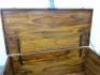 Wooden Varnished Blanket Box with Iron Banding Detail, Size H45 x W102 x D48cm. - 4