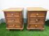 Pair of 3 Drawer Wooden Bed Side Cabinet, Size H64 x W50 x D50cm.