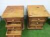 Pair of 3 Drawer Wooden Bed Side Cabinet, Size H64 x W50 x D50cm. - 3