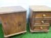 Pair of 3 Drawer Wooden Bed Side Cabinet, Size H64 x W50 x D50cm. - 4