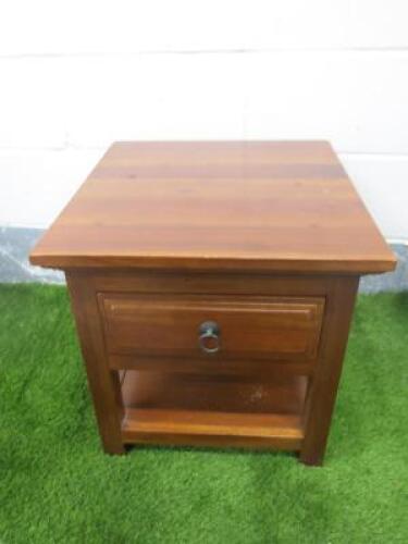 Single Drawer Side Table with Shelf Under, Size H50 x W50 x D53cm.