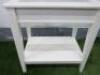 White Painted Wood Glass Inlaid Side Table with Shelf Under, Size H60 x W57 x D41cm. - 3