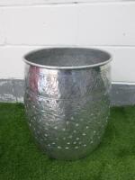 Polished Aluminium Ornate Umbrella Stand, Size H45 x D40cm.