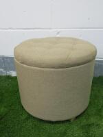 HNNHOME Padded Beige Storage Stall, Size H40 x Dia 45cm.