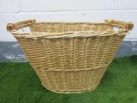 Wicker Wood Basket, Size H37 x W65 x D50cm.