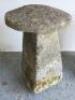 Pair of Aged Stone Base & Concrete Top Garden Mushroom Shape Ornaments. Approx. H70cm. - 3