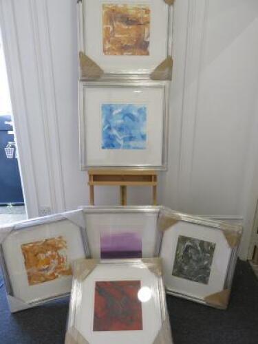 6 x Assorted Glazed Framed Abstract Prints. Size 60 x 60cm