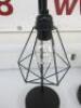 Pair of Black Metal Battery Powered Lamps with Rice Light, Size H45cm. - 2