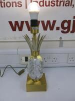 Pineapple Glass Table Lamp, Size H41cm. NOTE: requires lampshade & bulb.