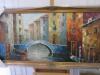 Gilt Gold Framed Oil Canvas Print of Venice Scene. Size 75 x 168cm - 2