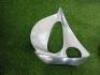 3 x Polished Aluminium Ornamental Sailing Boats. - 3