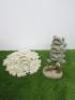 3 x Garden Ornaments, Frogs, Face and Stone with Dragonfly and Frog Sitting.