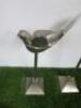 Three Silvered Birds Flying on Stands, 37cm, 40cm & 46cm. - 2