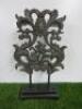 Resin Carving Depicting Flowers & Leaves, 40cm.