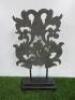 Resin Carving Depicting Flowers & Leaves, 40cm. - 2