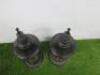 4 x Metal Candle Holders with Part Used Candles. - 2