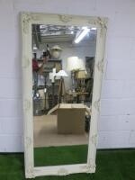 Abbey Leaner Bevel Edged Cream Mirror, Size H167 x 81cm.