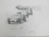 Formula Art Limited Edition David Johnson Authentic Sketch Print. Sir Stirling Moss Tony Brooks British Grand Prix Greats Driver Signed Edition, 17/50. Comes with Certificate. Overall Sketch Size 30 x 42cm. - 2