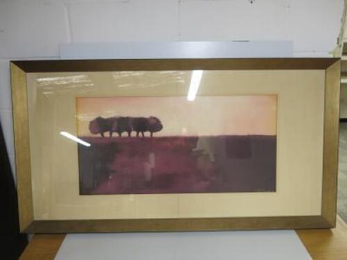 Tandi Venter Meadowlands 1. Framed, Glazed & Mounted Print, Size 74 x 137cm.