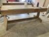 2 x 2200 x 90cm Wooden Workbenches. Viewing & Collection Strictly by prior appointment on site in Ilford, Essex, IG6 3UF - 2