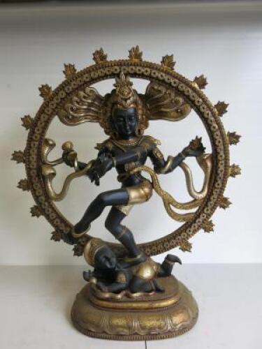 Shiva Black & Gold Polyresin & Fibreglass Model, Size H123 x W107cm.