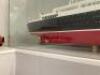 Model of Cunard White Star Line RMS Queen Mary Cruise Liner in Glass Display Case. Size of Model 210cm, Glass Case 225 x 33 x 59cm. NOTE: case requires minor repairs. - 6