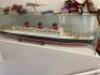 Model of Cunard White Star Line RMS Queen Mary Cruise Liner in Glass Display Case. Size of Model 210cm, Glass Case 225 x 33 x 59cm. NOTE: case requires minor repairs. - 10