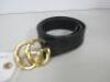 Gucci Black leather Belt with GG Logo Buckle, 414516, Size 36. - 3