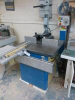Scheppach Molda 7 Spindle Moulder with Sliding Table Art Nr 72440906 with VA320 Power Feed, S/N 166, Year 2006, with Manual and Tooling (As Viewed/Pictured).
