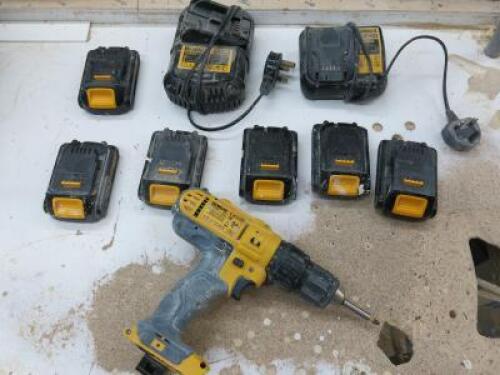 DeWalt DCD 776 18v XR Li-ION Drill with 6 Batteries & Charger