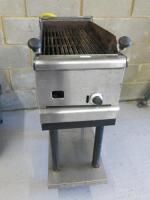 Stainless Steel Gas Char Grill on Stand. Size W40cm.