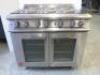 Falcon Electric 6 Ring 2 Door Oven on Castors, Model E3101 OTC 6HP, 3 Phase, DOM 2019. Size H90 x W90 x D86cm.