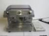 Fracino 2 Group Espresso Coffee Machine, S/N 372941019. Comes with Knock Out Box.