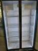 Polar GJ449 Upright Glass 2 Door Display Fridge. Size H188 x W92 x D50cm. NOTE: requires door handle repair. - 4