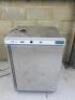 Polar Stainless Steel Single Door Fridge. Model CD080. Size H86 x W60 x D58cm. Requires New Plug, Untested.