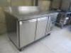 Prodis Double Door Stainless Steel Mobile Fridge Unit. Model GRN-W2R. Size H86 x W136 x D70cm. - 2