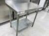 Stainless Steel Prep Table with Shelf Under, Size H95 x W90 x D60cm. - 2